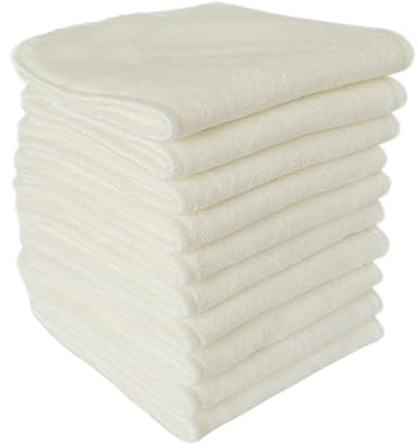 SECFOU 6stücke Bambuskohle Windelunterlagen pro Packung Einlagen Waschbar und Wiederverwendbar Naturmaterial Beige