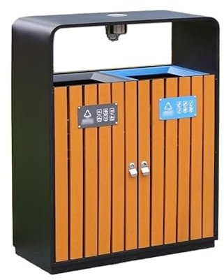 Papelera de reciclaje Área panorámica Cubo de basura para exteriores Acero Plástico Madera Clasificación Cubo de basura vertical Parque escolar Cubo de basura para exteriores Decoración al aire libre