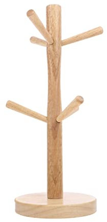 Cabilock Escurridor de Tazas de Madera Elegante Soporte para Tazas Resistente Y Estable para Cocina Bar Y Restaurante