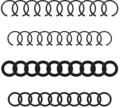 Tinoaly 10 Ensembles 3/8 et 10 Ensembles 1/2 Bague Retenue pour Clé à Chocs avec Joint Torique, Bagues de Retenue à Percussion Pièce de Rechange pour Clés Pneumatiques Électriques