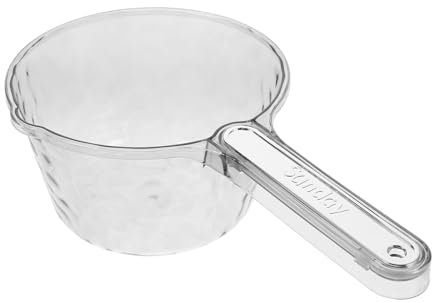 FONDOTIN Cucharón De Agua De Plástico Transparente Mango Para Baño y Cocina Capacidad Diseño Resistente y Para