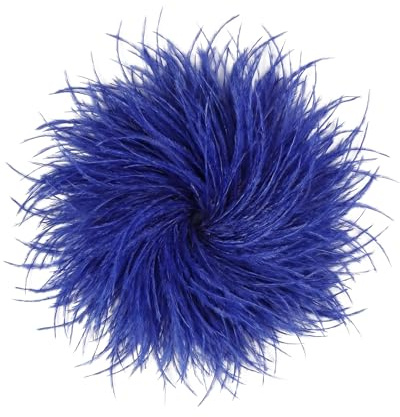 Baesics Federbrosche Damen - Feder Brosche zum Anstecken Ansteckblume | Aus echten Straußenfedern, federleicht und voluminös, 2-in-1 mit Nadel und Haarclip. Für Hochzeit, Fasching, Blazer, Kleid