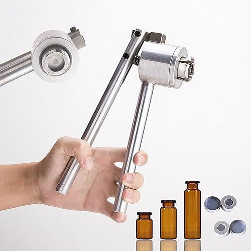 Crimpadora manual portátil para sellar de forma segura tapas de aluminio y plástico, ideal para uso médico y de laboratorio