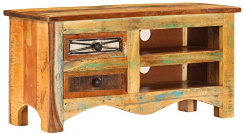 WEMYUFURN TV-Schrank tv Cabinet Sideboard hängend tv Bank Fernseher kommode 80x30x40 cm Altholz Massiv