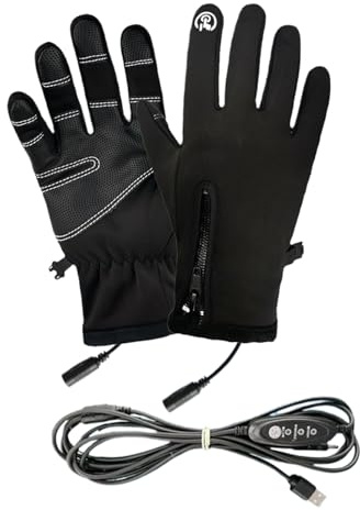 Uhngw Wiederaufladbare Heizhandschuhe,Touchscreen Heizhandschuhe Handwärmer Winddicht - Winddichte Winter Thermo Fäustlinge für Ski Radfahren Outdoor Reisen Kälte