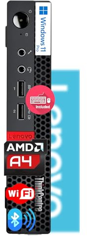 Lenovo ThinkCentre Micro Desktop with Keyboard & Mouse, 16GB DDR4 RAM, 1TB SSD Drive, AMD Processor, Dual-Display Support, Wi-Fi, Bluetooth, USB, RJ-45, Windows 11 Pro, Business-Grade, Home-Friendly