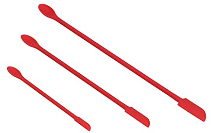 Ausla Spatola in Silicone a Doppia Testa, Silicone Alimentare, Strumento da Flessibile, Design Mini Allungato per Barattoli e Bottiglie (rosso)