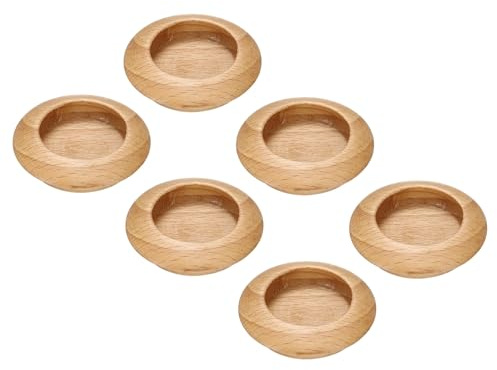 QUARKZMAN 6 Piezas De Tiradores De Madera Empotrados 1.77x0.47 Diseño Integrado Tiradores Redondos Pintados Para Puertas Correderas De Granero Cajones De Armario