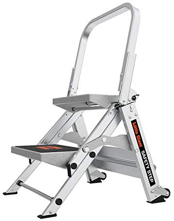Little Giant Ladders, Safety Step, 2-Step, 2 foot, Step Stool, Aluminum, Type 1A, 300 lbs weight rating, (10210BA), Gray