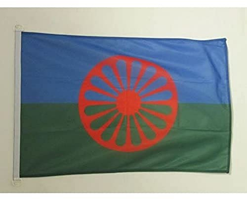 AZ FLAG Bandera Náutica Gitana 150x90 cm Poliéster Malla Anillas Plástico | Uso exterior y náutico Enseña náutica de los gypsy resistente a la intemperie con costuras dobles y bordes reforzados