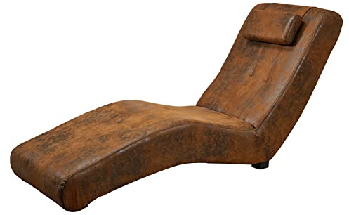 MASSIVMOEBEL24.DE Relaxliege braun Sofas | 180x62x87 cm (BxTxH) 20 kg Retro zerlegt
