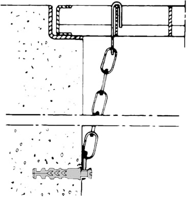 FeNau Set: 2 Stk. Gitterrostsicherung mit Sicherheitsketten Länge: 80cm/800mm und MW: 30/10 mm, S235JR, feuerverzinkt, Einbruch-Sicherung, Gitterrost-Befestigung