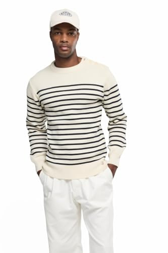 Armor Lux Pull Marin rayé en Laine MOLÈNE