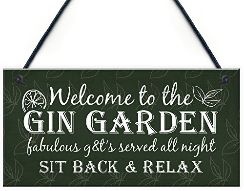 Red Ocean Gin Signs Garden Shed Bar Pub Plaque Gin & Tonic Funny Alcohol Sign Party Friendship Gift