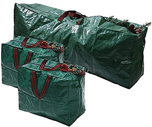 Ram® 3pcs Extra Large Christmas Xmas Tree Decorations Long Storage Zip Bags with Handles Set