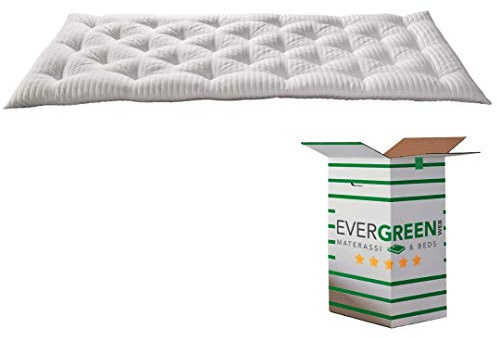 EVERGREENWEB Topper 80x190 cm, Höhe 7 cm, Aus Memory Foam Flocken mit Aloe Vera Faser Bezug, Matratzenschoner, Topper Orthopädisch mit Gänsefeder-Effekt, Weicher Matratzenauflage| Modell STARLES
