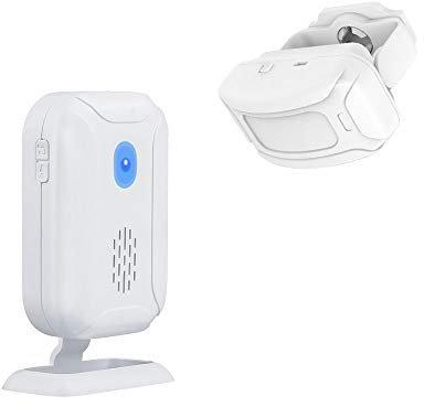 Wireless PIR Motion Sensor Detector Security Alarm Chime, Shop Store Office Home Front Door Entry Welcome Doorbell, Mailbox Alert, Garage Driveway Alarm, with Night Light