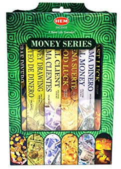 Vrinda® Incense Money Series Gift Pack – Stylish Incense Holder - 6 Money Series Fragrances – Ideal for Housewarmings, Other Special Occasion