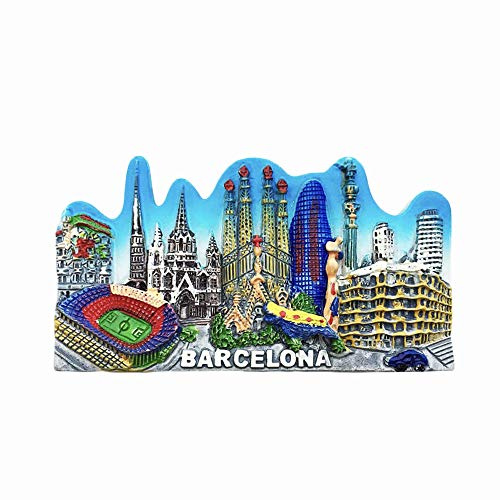Kühlschrankmagnet Barcelona Spanien, 3D-Landmark, Kunstharz, Reise-Souvenirs, handgefertigte Dekoration für Zuhause und Küche, Barcelona, Kühlschrankmagnet, Sammlung, Geschenk
