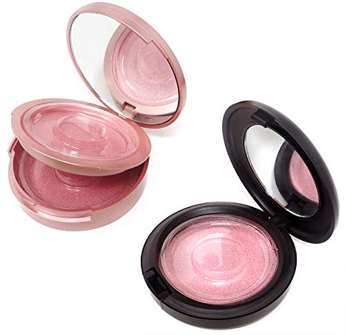 Honbay 2PCS Circle Empty Lash Case Eyelash Packaging Box Eyelash Storage Box with Mirror for Women (Single and Double Layer)