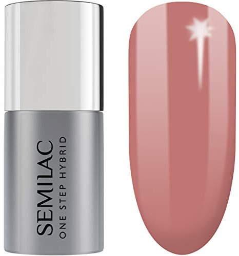 Semilac One Step Gel Polish 5ml – UV/LED Gel Nail Polish – Long-Lasting, No Base Coat Needed, Quick-Drying & Easy Removal Perfect For Manicure and Pedicure - 240 Peach Beige
