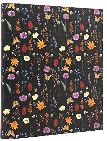 Pukka Pad, Bloom A4 Preloaded Rollbound Ringbinder – Includes Personal Details and Planner Pages – Comes Preloaded with 5-Part Dividers – Standard D-Ring Mechanism - Black