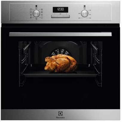 Electrolux EOF3H50BX Horno Multifunción, Serie 600, Función Grill, Potencia 2090W, Grill de 2090W, 7 funciones, Limpieza AquaClean, 65 L de Capacidad, Display LED, Clase A