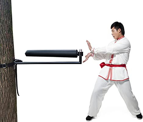 DYK&NX Portátil Wing Chun Muñeco De Madera, Giratoria Perforación De Boxeo Entrenamiento, 360° Ajustable Barra, para Entrenamiento De Kung Fu De árbol Objeto Duro