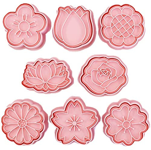 vepoty Tagliabiscotti 1 set Stampo per biscotti artigianali in zucchero Stampo per biscotti a forma di fiore Set per decorare torte fondente