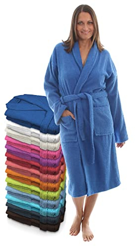 LEBENGOOD Albornoz Mujer 100% Algodón OEKO-TEX, Toalla Rizo Americano 450 gsm, Albornoces Juveniles, Ducha, Piscina, Bata Baño, Unisex,Hombre, Tallas S M L XL XXL 3XL (L, Azulon)