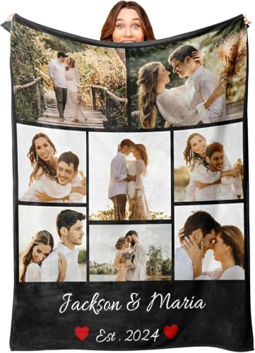 Mraxovid Personalisierte Decke, Individuelle Fotos Decke, Erinnerungsgeschenk Mit Foto und Text Decke Geschenk, Geschenk für Ihn Sie zum Valentinstag 125x150 cm
