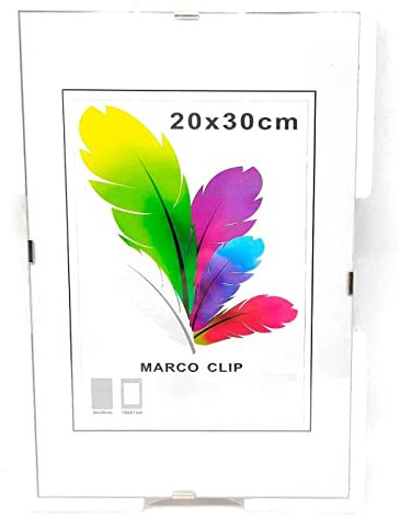 Acan Tradineur - Marco de Foto con Cierre de Clip, Ext. 30x20 cm, INT. 21x15 cm, metacrilato, Soporte sin Marco para fotografías, Posters, certificados y Recuerdos