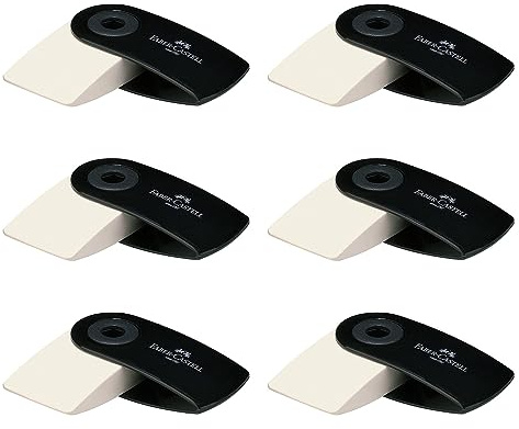 Faber-Castell 205076 – suddgummi Sleeve Mini, svart, 6 stycken