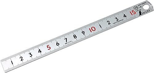 Shinwa 13131 Lineal aus Edelstahl 15 cm mit Pick-Up -Stahllineal Metalllineal Schreinerlineal - by FAMEX 12523