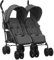 Hommdiy Geschwisterwagen mit 12 Rädern Korb Traggürtel Zusammenklappbar Verstellbar Kinderwagen Zwillingswagen Zwillingsbuggy Buggy Anthrazit Stahl
