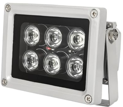 UQISOVI - 6 LED Invisible 940nm Night Vision IR Illuminators, IP65 Waterproof Infrared Light for Security Cameras (940nm IR, 90° Angle for 4mm Lens)