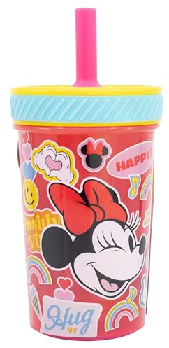 Stor VASO PP ANTIVUELCO CON PAJITA DE SILICONA 370 ML MINNIE MOUSE FLOWER POWER