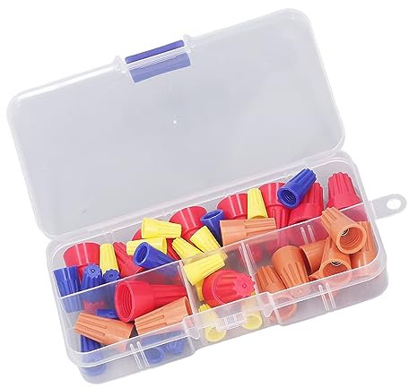 Assortimento di Dadi per Cappucci per Cavi, 40 Pezzi Connettore per Cavi Intrecciati Dado per Connettori per Cappucci per Cavi Elettrici 4 Assortimento di Terminali a Vite con