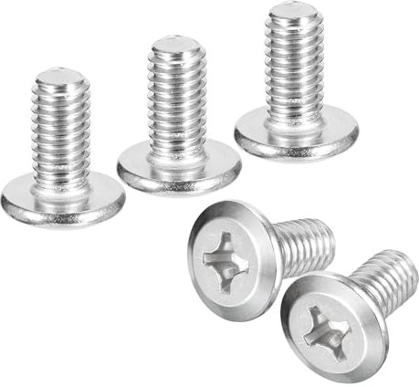 QUARKZMAN 12 Stück Selbstschneidende Schrauben M6x12mm Phillips Flachkopfschrauben, 304 Edelstahl Kreuzschlitz Selbstbohrschrauben, Vollgewinde Blechschrauben, Möbelverbindungsschraube