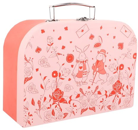 Gatuida Pappkoffer Niedliches Häschenmuster Dekorative Geschenkbox Mit Deckel Puppenkleidung Aufbewahrungsbox Truhe Dekoration Stapelbares Gepäck Mache-Box Für Hochzeit