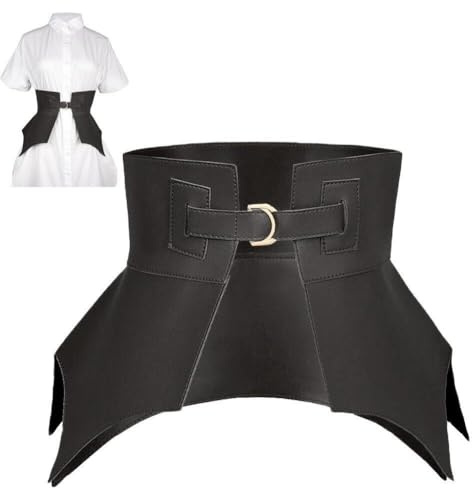 Lpitoy Unregelmäßiger Pu-Leder Langer, Breiter Gürtel Punk-Stil Damen Kostüm Taillengürtel Bund Korsettgürtel