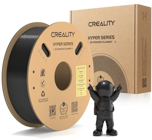 Creality Hyper PETG Filament, Schwarz Filament 1.75mm Hyper PETG 1KG, 3D Drucker Filament PETG Maßgenauigkeit +/- 0.03mm, 3D Druck Materialien für die Meisten 3D Drucker, 2.2lbs/Spool
