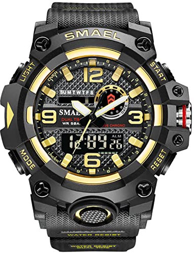 HFWXYSA Orologi Militari Uomo, Orologio da Uomo Analogico E Digitale, Orologio Sportivo, Impermeabile Orologio LED con Cronometro Digitale Orologio Luxury Casual Wristwatch,Rose Gold