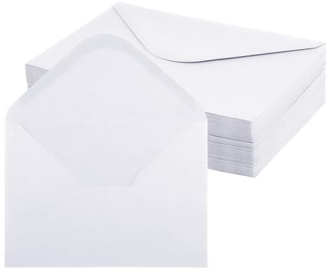 Briefumschläge, 50 Stück Umschläge mit Nassklebung, 120 g/m² Briefumschlag Kuvert für Grußkarten, Hochzeit Einladung, Geburtstagskarten Briefkuvert (Weiß, 12,5 x 17,5cm)