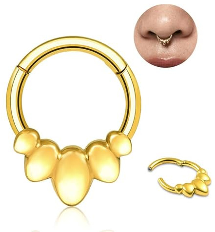 DOEARKO Septum Piercing Ring 316L Chirurgenstahl 16g 8mm Nose Ring Tragus Conch Cartilage Septum Clicker Piercing Schmuck Jewellery