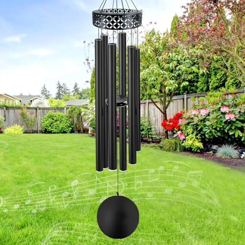 ASTARIN Windspiel für den Außenbereich, 122 cm tiefes Klangspiel für draußen, großes Windspiel mit 6 schweren Röhren, Gedenkspiel für den Außenbereich, für Garten, Hängedekoration, Beileidsgeschenke