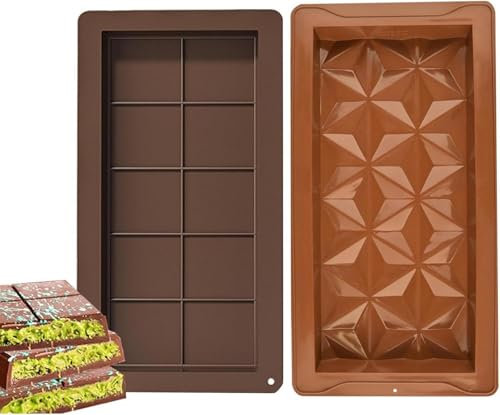 Dubai Molde de Chocolate Chocolate, Silicona Molde de Silicona Chocolate Dubai Chocolate Molde Profundo para Chocolate Praliné Dulces Para Hornear Moldes de Dulces Recubiertos con Adhesivo Molde