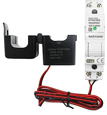 MZZYG Moniteur D'éNergie pour Compteur Intelligent Tuya Smart WiFi/Zigbee Électricité KWH Mètre Din Rail Monophasé AC Mètre App Moniteur en Temps Réel Puissance(50A)
