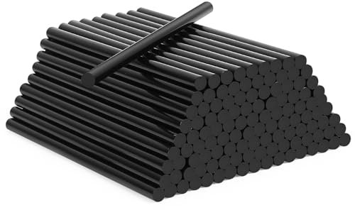 124 Pcs Barras de Pegamento Termofusible 7mm x 150mm, Barras de Pegamento Caliente, Palos de Pegamento Negro, Barras Silicona Caliente para Pistola de Pegamento Caliente DIY Manualidades