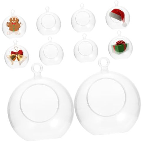 COSMEVIVI 10stücke Klare Ausfüllbare Weihnachtskugeln Kunststoff Transparent Für Dekoration Für Festtage Hochzeiten Und Geburtstagsfeiern